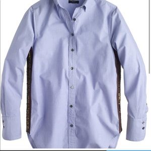 J crew sequin side stripe button down shirt 2